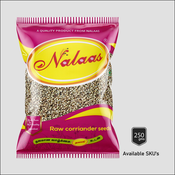 Raw coriander seeds
